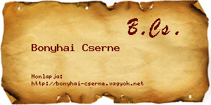 Bonyhai Cserne névjegykártya
